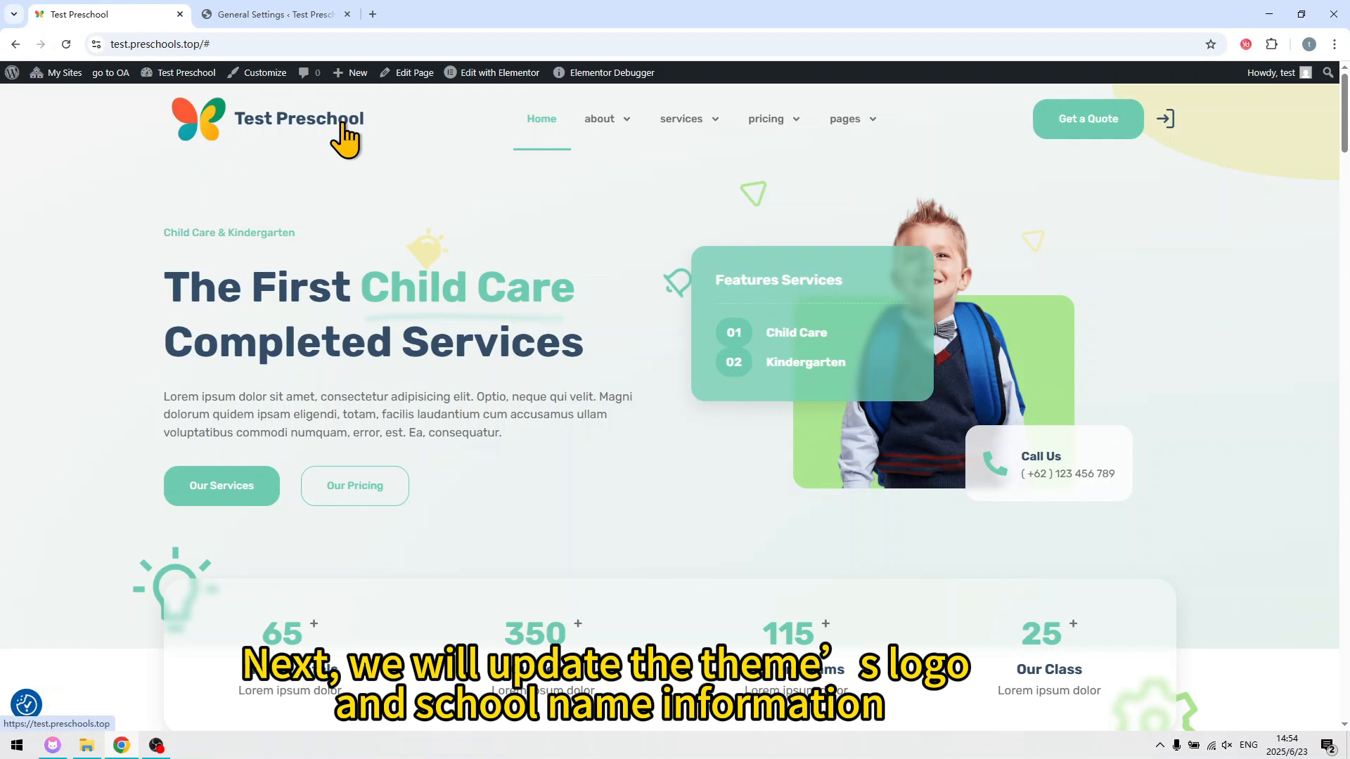 1.網站製作與主機服務 - 更新園所資訊及更換 Logo